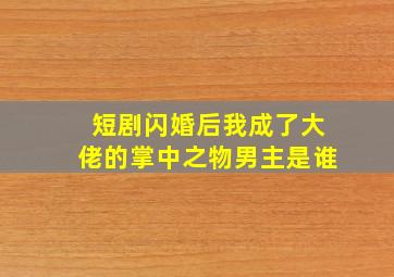 短剧闪婚后我成了大佬的掌中之物男主是谁