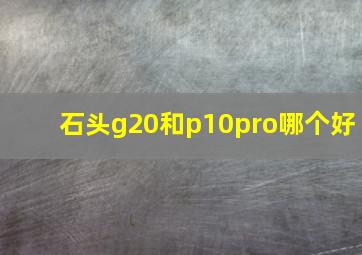 石头g20和p10pro哪个好