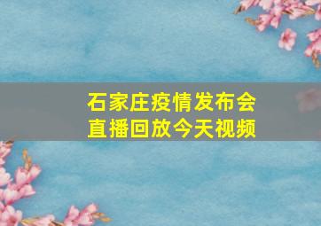 石家庄疫情发布会直播回放今天视频