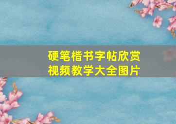 硬笔楷书字帖欣赏视频教学大全图片