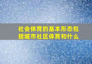 社会体育的基本形态包括城市社区体育和什么