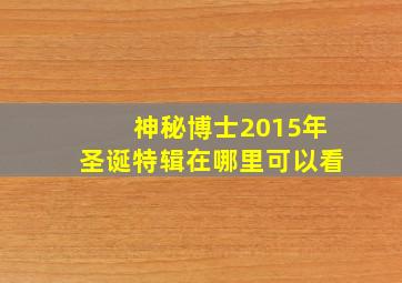 神秘博士2015年圣诞特辑在哪里可以看