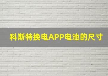 科斯特换电APP电池的尺寸