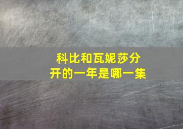 科比和瓦妮莎分开的一年是哪一集