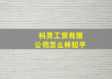 科灵工贸有限公司怎么样知乎