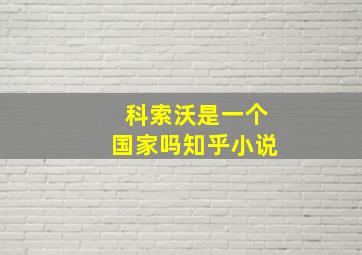 科索沃是一个国家吗知乎小说