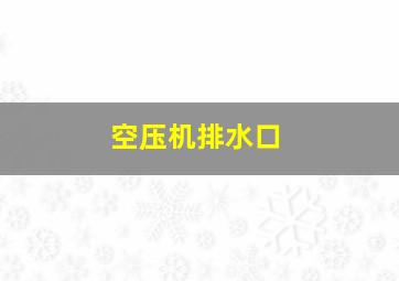 空压机排水口