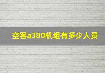 空客a380机组有多少人员