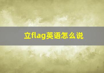 立flag英语怎么说