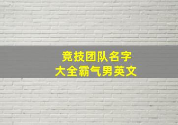 竞技团队名字大全霸气男英文