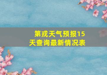 第戎天气预报15天查询最新情况表