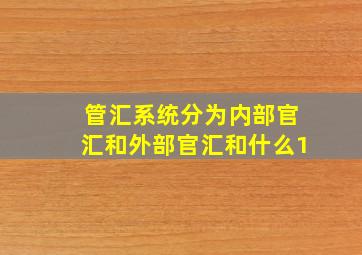 管汇系统分为内部官汇和外部官汇和什么1