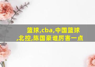 篮球,cba,中国篮球,北控,陈国豪谁厉害一点