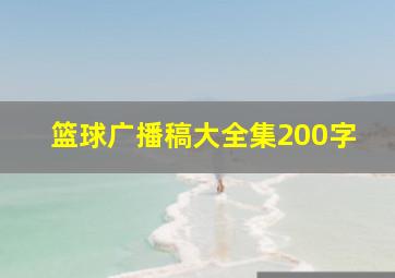 篮球广播稿大全集200字