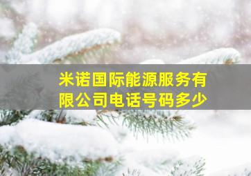 米诺国际能源服务有限公司电话号码多少