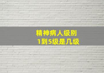 精神病人级别1到5级是几级