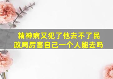 精神病又犯了他去不了民政局厉害自己一个人能去吗