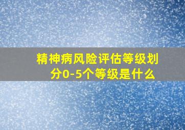 精神病风险评估等级划分0-5个等级是什么