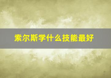 索尔斯学什么技能最好