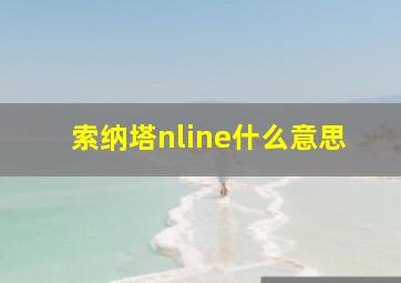 索纳塔nline什么意思