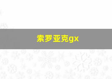 索罗亚克gx