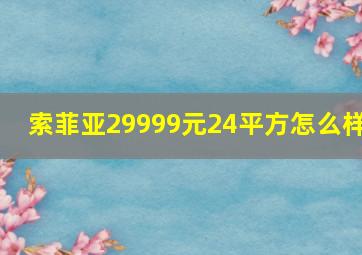 索菲亚29999元24平方怎么样