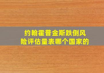 约翰霍普金斯跌倒风险评估量表哪个国家的