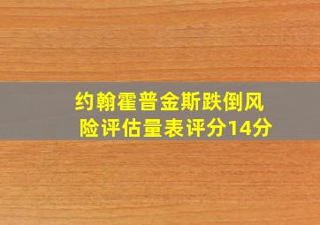 约翰霍普金斯跌倒风险评估量表评分14分