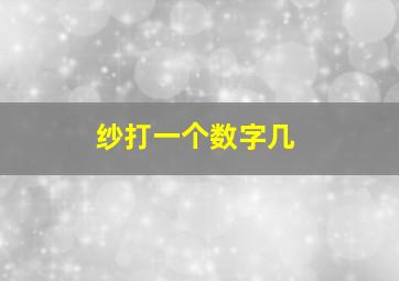 纱打一个数字几