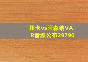 纽卡vs阿森纳VAR音频公布29790