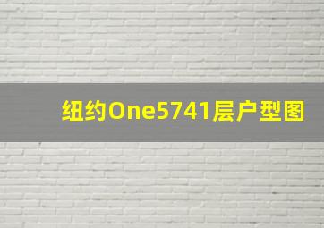 纽约One5741层户型图