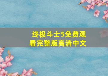 终极斗士5免费观看完整版高清中文