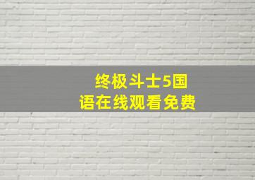 终极斗士5国语在线观看免费