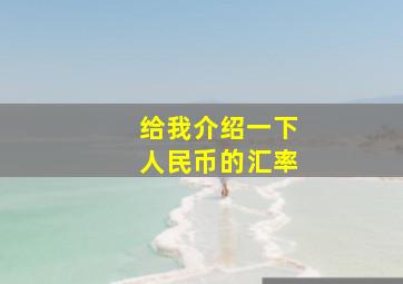 给我介绍一下人民币的汇率