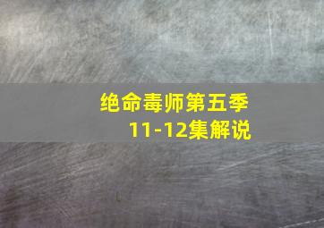 绝命毒师第五季11-12集解说