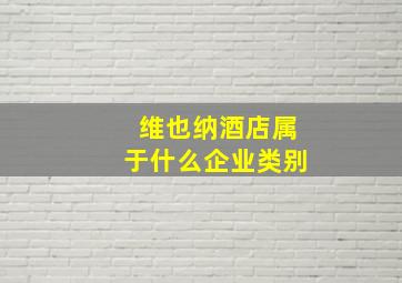 维也纳酒店属于什么企业类别