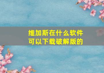 维加斯在什么软件可以下载破解版的