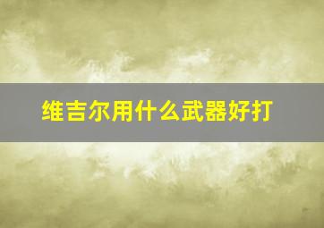 维吉尔用什么武器好打