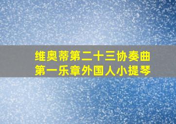 维奥蒂第二十三协奏曲第一乐章外国人小提琴