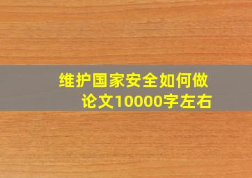 维护国家安全如何做论文10000字左右