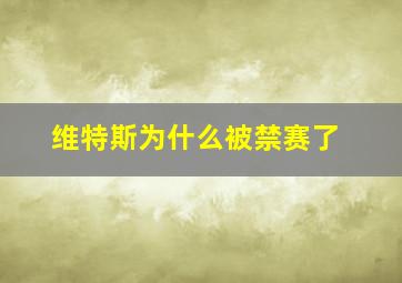 维特斯为什么被禁赛了