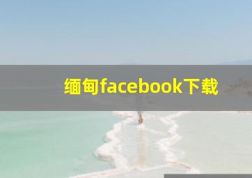 缅甸facebook下载