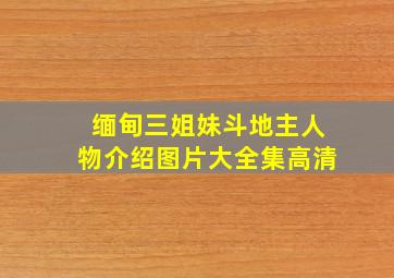 缅甸三姐妹斗地主人物介绍图片大全集高清