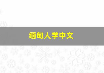 缅甸人学中文