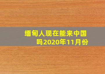 缅甸人现在能来中国吗2020年11月份