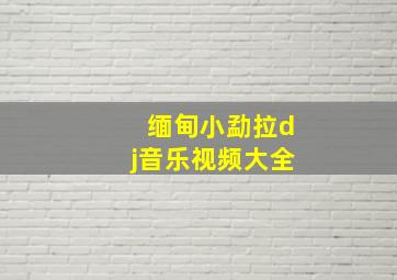 缅甸小勐拉dj音乐视频大全