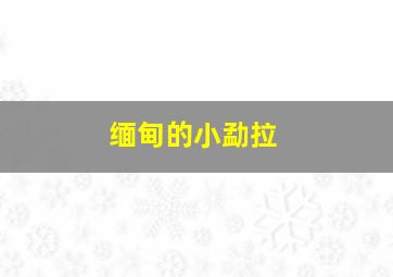 缅甸的小勐拉