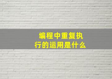 编程中重复执行的运用是什么