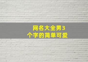 网名大全男3个字的简单可爱