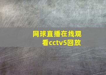 网球直播在线观看cctv5回放